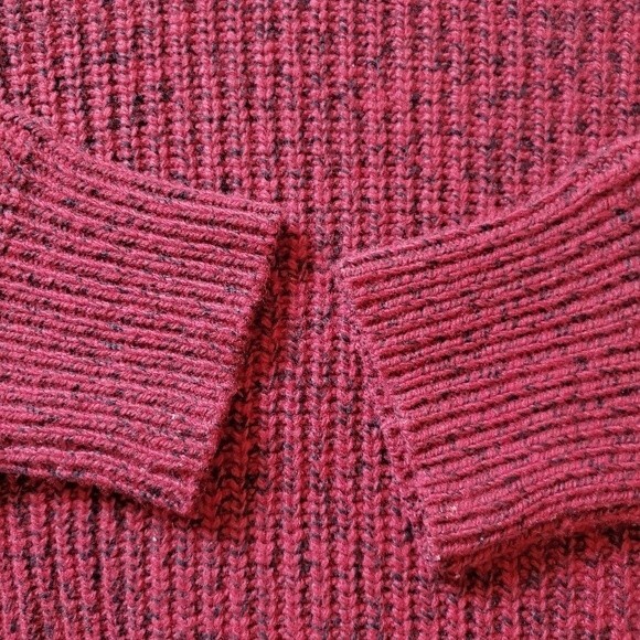 Athleta Sierra Red Marl Crew Neck Chunky Knit Sweater Wool Blend Large - Picture 6 of 8